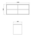 CERSANIT - Umyvadlová skříňka CREA s deskou 120, šedá mat S931-006