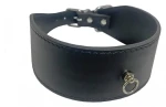 Huhubamboo EXCLUSIVE obojek černý L / 50 mm x 33-38 cm / Hovězí kůže / Pro chrty (355489)