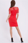 Dámské společenské šaty s krátkým rukávem EMAMODA červené Červená model 15042419 červená S - YNS