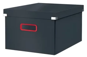 LEITZ Univerzální krabice ClickStore Cosy M (A4) sametově šedá / Karton s odnímatelným víkem / 281 × 200 × 370 mm (53480089)