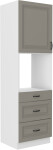 Vysoká skříňka pro vestavnou troubu Stilo 60 DPS-210 3S 1F - Premium Box Barva korpusu: Dub artisan, Barva dvířek: Clay Grey