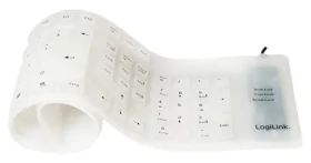 LogiLink Ohebná klávesnice bílá / Klávesnice / voděodolná / USB / PS/2 / DE / 109 kláves (ID0018A)