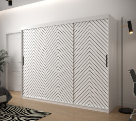 Šatní skříň Abi Jodelka 1 Barva korpusu: Bílá, Rozměry: 250 cm, Dveře: Bílá mat