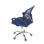 Dětská židle, výškově nastavitelná, modrá síťovina, KA-L103 BLUE