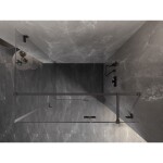 MEXEN/S - Lunar T sprchový kout dveře křídlové pravá 135 x 80, transparent, grafit kartáčovaná 834T-135-080-66-00-P