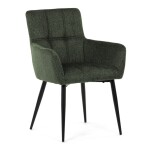 Židle jídelní, zelená látka, černý kov