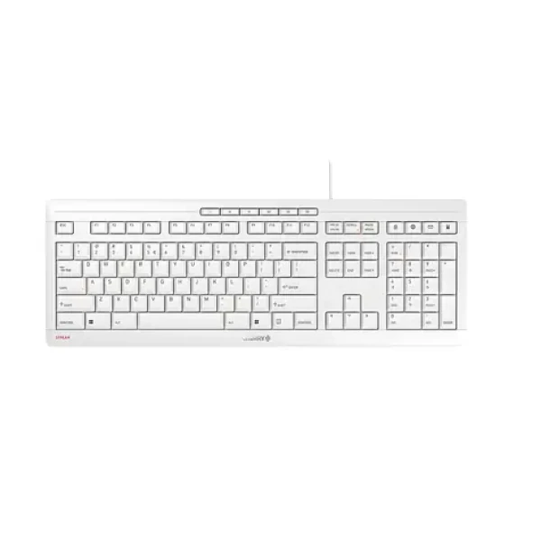 Cherry STREAM bílá / Klávesnice / Drátová / USB / US layout / 104 kláves (JK-8500EU-0)