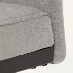 Židle jídelní, světle šedá látka, černé kovové nohy