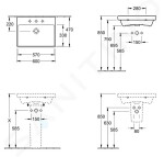 VILLEROY & BOCH - Avento Umyvadlo nábytkové 600x470 mm, s přepadem, otvor pro baterii, alpská bílá 41586001