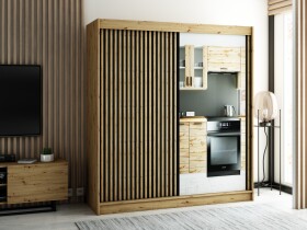 Šatní skříň Abi Lamelo 2 Barva korpusu: Dub artisan, Rozměry: 200 cm
