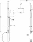 MEXEN/S - Sven sprchový sloup včetně sprchové baterie Cetus, chrom 744340262-00