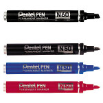 12 x Permanentní popisovač Pentel červený, kuželovitý hrot, stopa 1.5mm