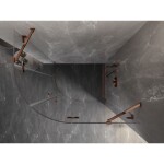MEXEN/S - Lunar sprchový kout čtvrtkruh křídlový pravá 100 x 70, transparent, růžové zlato 833-100P-070L-60-00