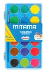 Mitama 62890-90322 modrá / Vodové barvy / 18 barev / průměr 2,9 cm / štětec č. 4 (62890-90322)