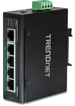 TRENDnet TI-PG50 / Průmyslový switch / 5 portů / 4x Gigabit PoE+ / 120W / L2 unmanaged / DIN-Rail (TI-PG50)