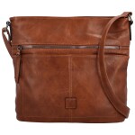 Trendy dámská koženková crossbody kabelka Tomila, hnědá