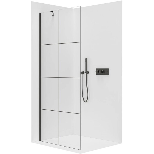 CERANO Sprchová zástěna Walk-in Onyx Y L/P - 8 mm - černá matná, industriální sklo - 140x200 cm