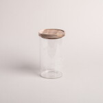 Eulenschnitt Skleněná dóza s víkem Houses 1,4 l, čirá barva, sklo, dřevo