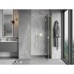 MEXEN/S - Mist-H L sprchové dveře křídlové pravé 95, transparent, zlatá kartáčovaná 8A5L-095-000-55-00-P
