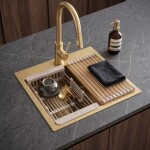 REA - Sada dřezových doplňků 3-dílná Beige KPL-09975