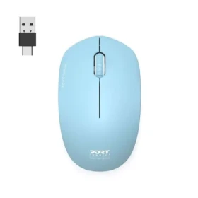 PORT CONNECT Wireless COLLECTION azurová / bezdrátová myš / USB-A/USB-C dongle / 2.4Ghz / 1600 DPI     (900544)