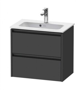 DURAVIT - Ketho.2 Umyvadlová skříňka 55x61x39 cm, 2 zásuvky, grafit mat K25255049490000