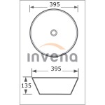 INVENA - Umyvadlo na desku TINOS, 39,5 cm, efekt šedého matného mramoru CE-43-707-C