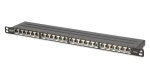 Digitus 0,5U černá / Patch panel / 24 portů / Cat6a / stíněný / RJ-45 (DN-91624S-SL-EA)