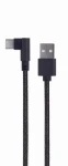 Gembird USB 2.0 A (M) - USB-C (M) kabel úhlový / 0.2m / černý (CC-USB2-AMCML-0.2M)