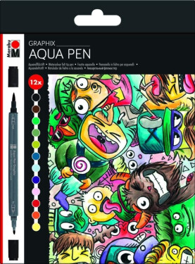 Marabu Graphix sada akvarelových popisovačů 12 ks