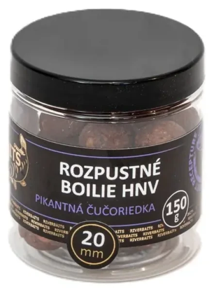 Riverbaits Pikantní borůvka 24mm / Rozpustné boilie / 150g