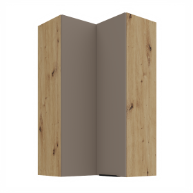 Horní rohová skříňka Aria 60x60 GN-108 2F (90°) Barva korpusu: Dub artisan, Barva dvířek: TA - Sandgrau AFM