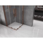 MEXEN/S - Velar Duo čtvercový sprchový kout 90 x 90, transparent, růžové zlato 871-090-090-02-60