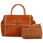 Kufříková dámská koženková kabelka do ruky Mauricia, hnědá