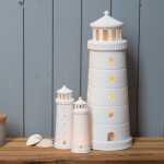 Räder Porcelánová lucerna Lighthouse 40 cm, bílá barva, porcelán