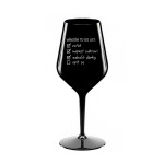 VÁNOČNÍ TODO LIST - černá nerozbitná sklenice na víno 470 ml