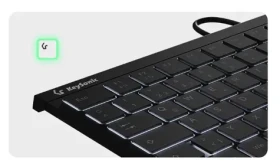 Keysonic KSK-5211ELU DE černá / Mini klávesnice / Touchpad / USB / podsvícení (60957)