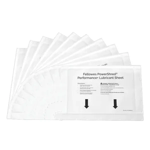 Fellowes PowerShred Performance+ čistící olejové listy pro skartovací stroje 10 ks (FELSHOILSHEETS)