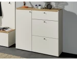 Úložná komoda/botník Lime 102 cm, béžový kašmír/dub evoke