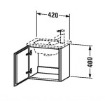 DURAVIT - L-Cube Umyvadlová skříňka 40x42x29 cm, levá, 1 dvířka, lesklá bílá LC6272L2222