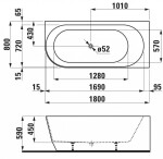 Laufen - Pro Vana 180x80 cm, pravá, bílá H2449550000001