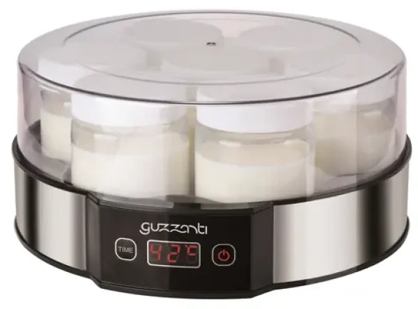 Guzzanti GZ 705 stříbrná / Jogurtovač / 20W / LCD displej / časovač / 7 skleniček (190 ml) / automatické vypnutí (GZ 705)
