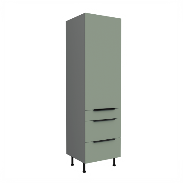 Vysoká potravinová skříňka Aria ANT 60 DKS-210 3S 1F - Premium Box Barva korpusu: Antracit, Barva dvířek: SA - Aquamarine AFM