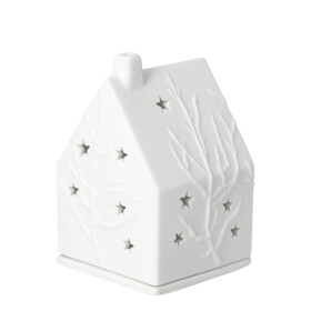 Räder Porcelánový svícen domeček Tree/Stars, bílá barva, porcelán