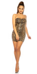 Sexy bandeau-minidress se zipem v barvě Leolook brown Einheitsgroesse