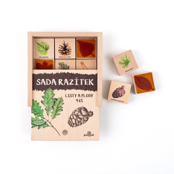 Dětská razítka 9 kusů - Listy a plody