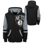 Outerstuff Dětská mikina Brooklyn Nets NBA Fleece Full-Zip Hoodie Černá (YOUTH)