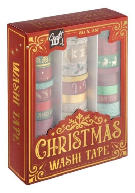 Vánoční washi pásky 36 ks červené