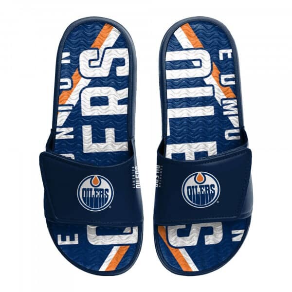 FOCO Pánské pantofle Edmonton Oilers NHL Colorblock Slipper Velikost: S = 39-41 EU