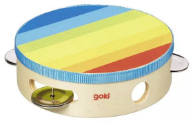 Goki Goki Tamburína duhová se 4 rolničkami, 15 cm
